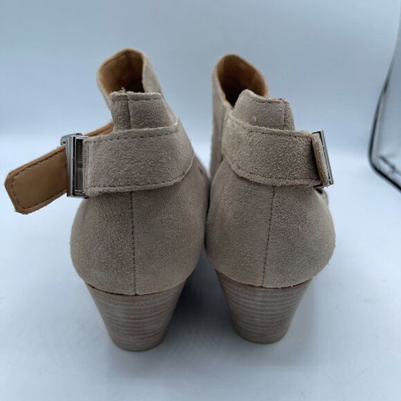 Franco Sarto Tan Leather Heeled Buckled Ankle Booties 6 - Picture 4 of 11